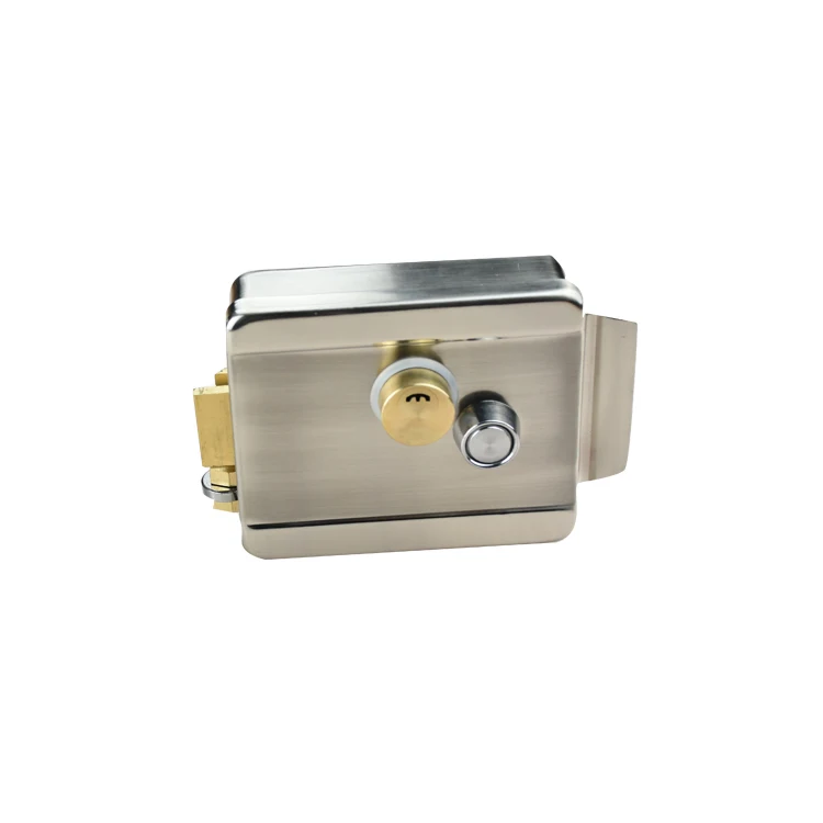 No mechanical collision electric rim lock with double cylinder remote door lock