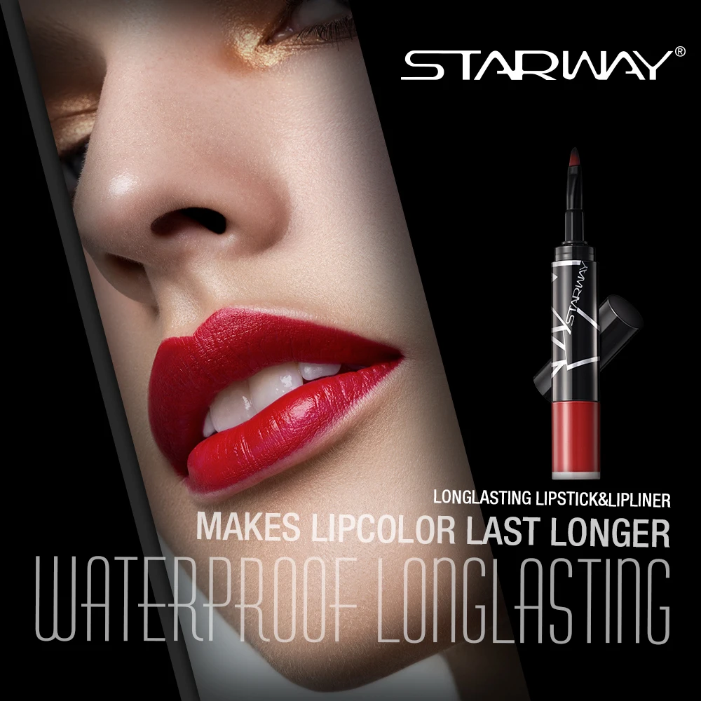 Factory Hot Selling Cosmetic 2 in 1 lipstick lipliner long wearing lipstick lipliner set