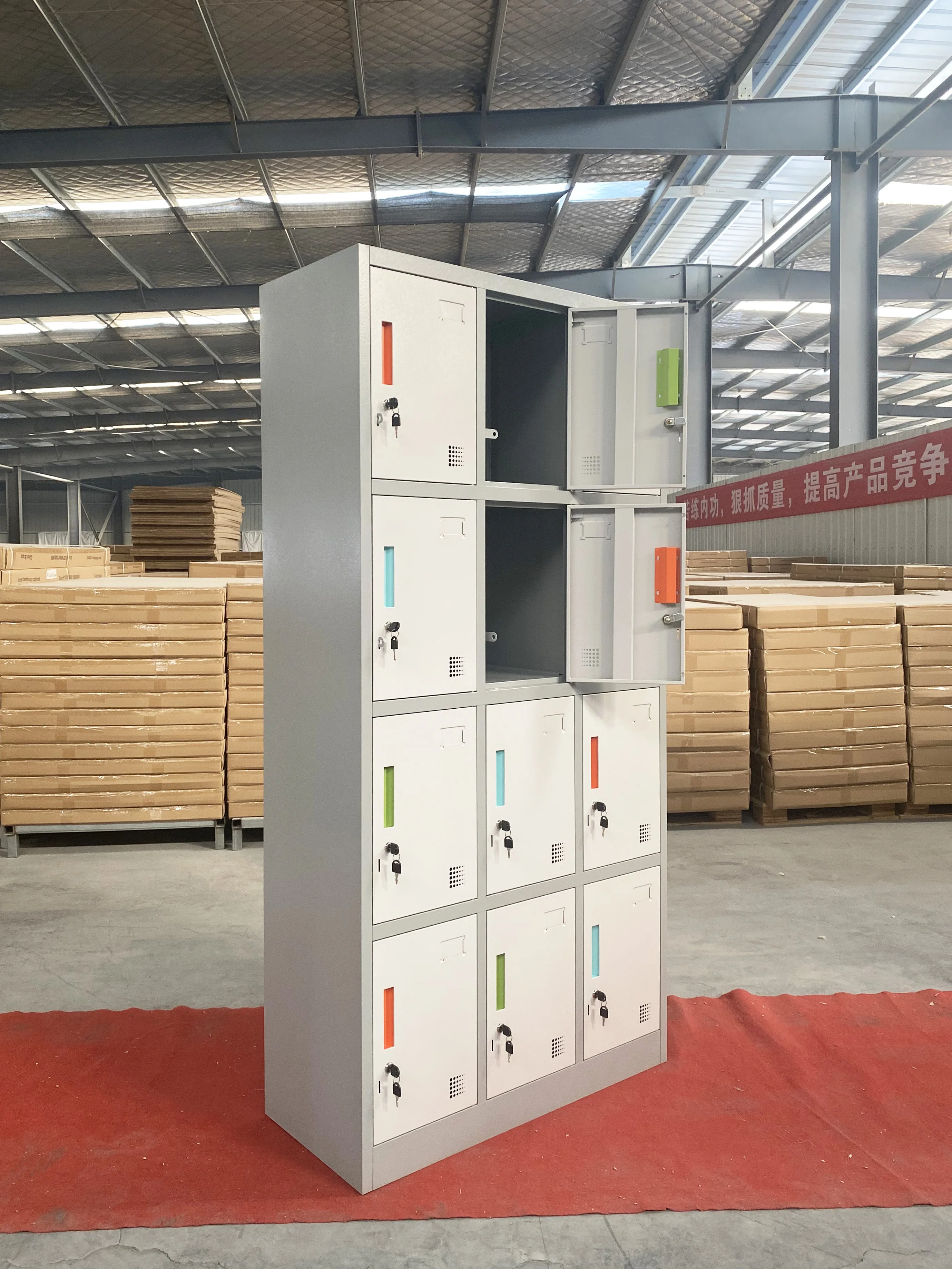 Wholesale 12 Doors Steel Locker Iron Metal Locker Cabinet Worker Staff Clothing Storage Wardrobe
