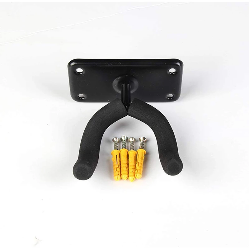 
Portable Black Wall Mount Musical Instrument Stand Guitar Hanger Hook 
