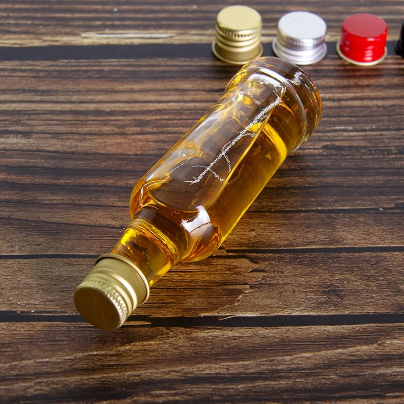 50ml 100ml Alcoholic beverage juice drinks liquor wine whiskey small mini glass bottle with lid