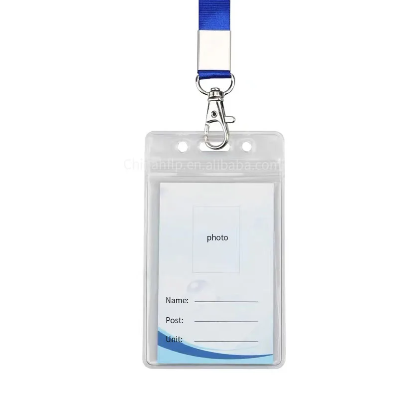 2021 New Arrival Golden Supplier Id Card Name Badge Holder Clear Plastic