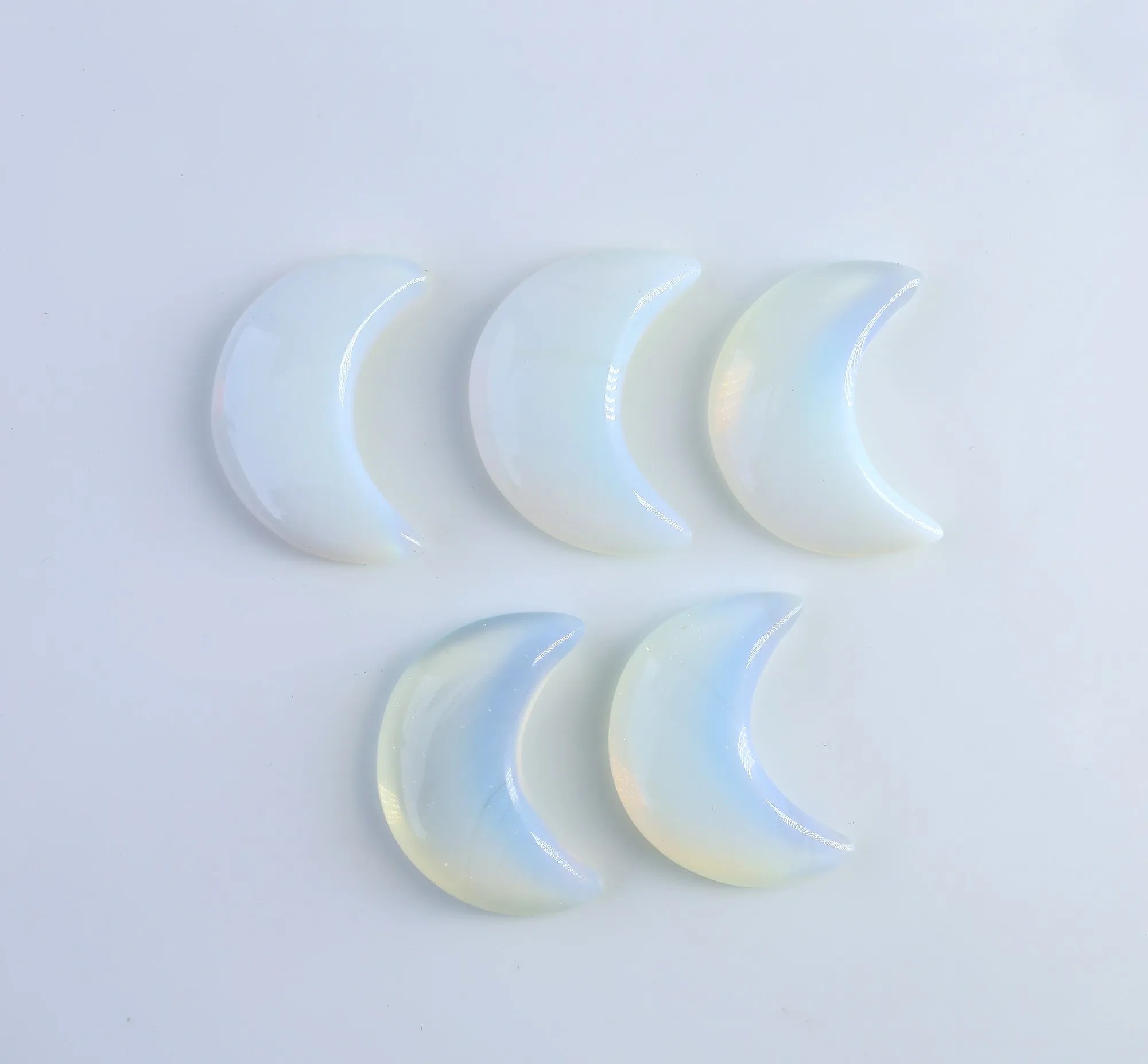 Opalite Gemstone 36x18 MM Home Decoration Handcrafted Highly Polished Crescent Moon Healing Crystal Half Circle Horn Gemstones