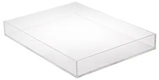 Manufacturer Custom Clear Rectangle Durable Recycled Acrylic Tray With No Handles