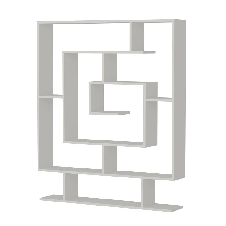 Excellent Portable Wooden Bookshelf White modern economic maze Chipboard Particul board turkish panel bookcase IPS Style Living