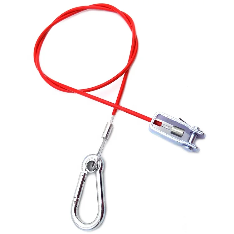 C-Pin red PVC coated steel wire rope Red Cleivs Safety Cable Trailer Breakaway Cable