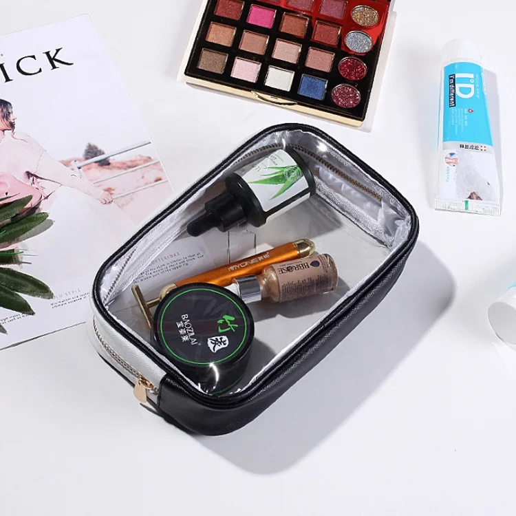 Transparent Beauty Clear Zipper Makeup Pouch Beach PVC Cosmetic Wash Bag Private Label