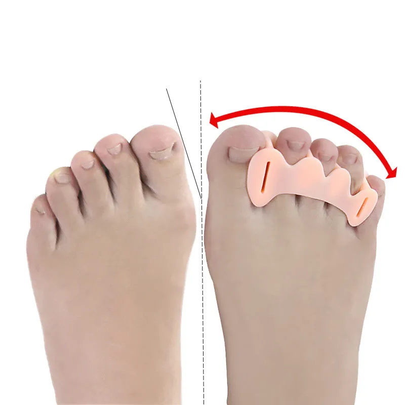 Wholesale new product three-hole silicone toe separator big foot bone hallux valgus corrector bunion toe separator