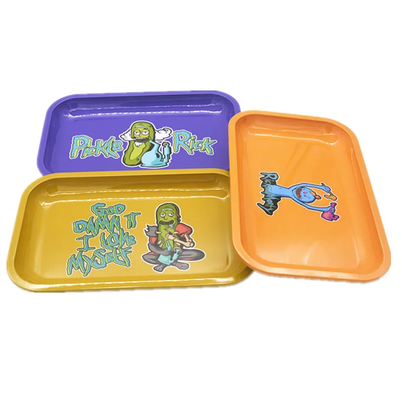 
dice cigarette custom weed tobacco blank small large tin glow weed metal custom rolling tray 