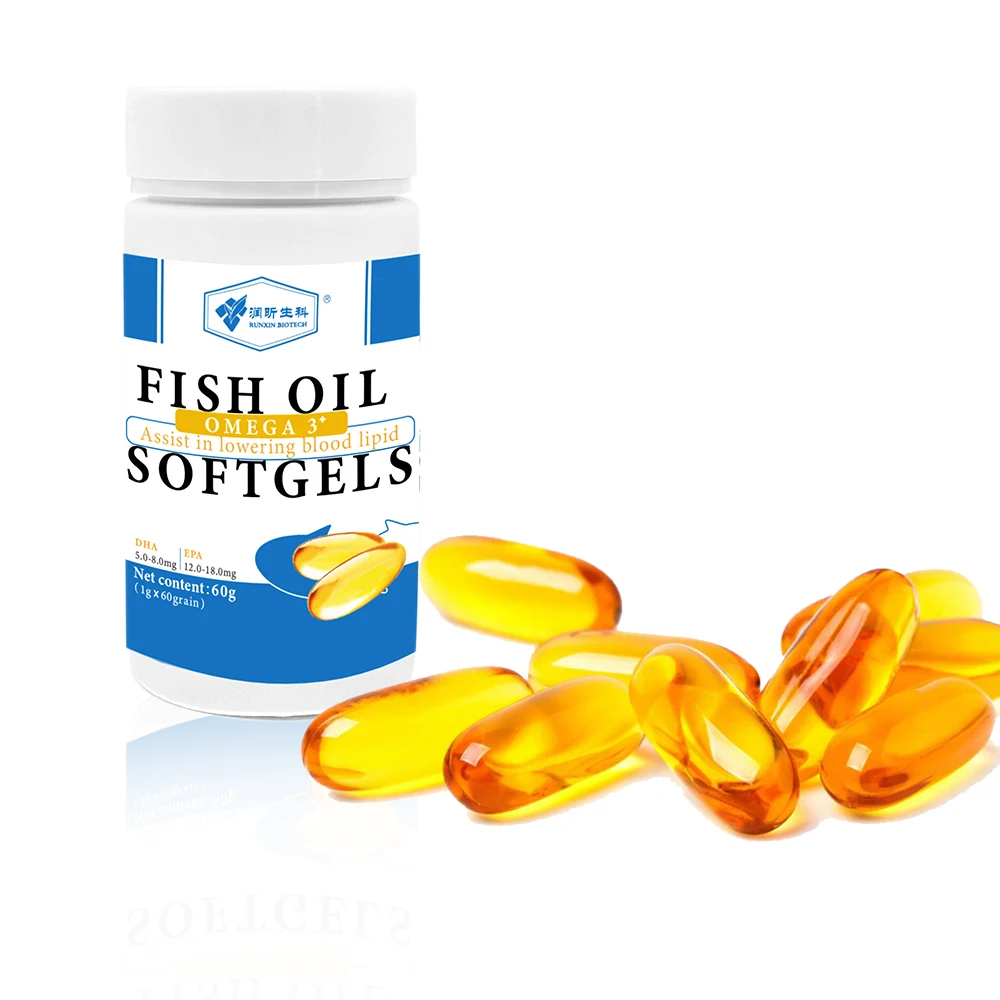 Hot sale Omega3 deep sea fish oil softgel supplements fish oil 1000mg DHA 12 EPA 18 soft capsules
