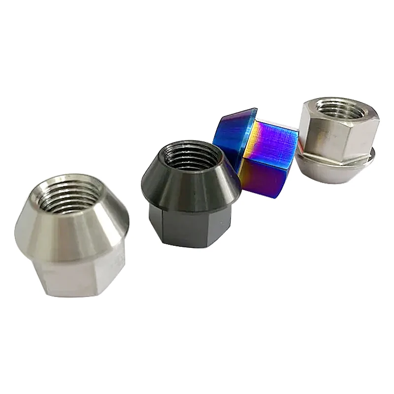 Supply Baoji Titanium Wheel Bolts Lug Nuts M14 X 1.5 Titanium Lug Nut Ti 1/2-20 Titanium Wheel Open End Stud Nut