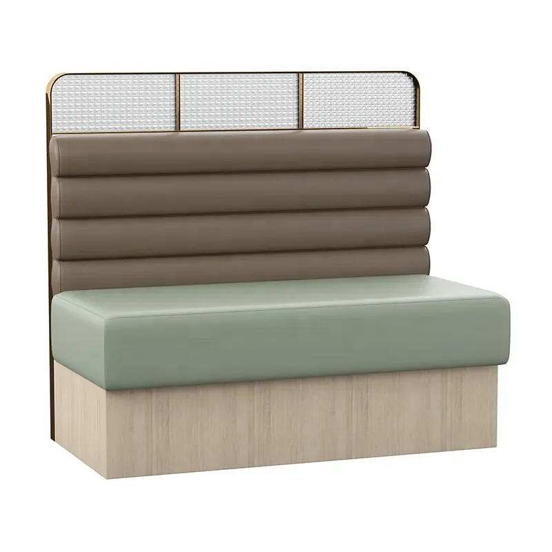 Wholesale custom solid wood restaurant set dining fast food furniture design high back single side restaurant sofa booth seating