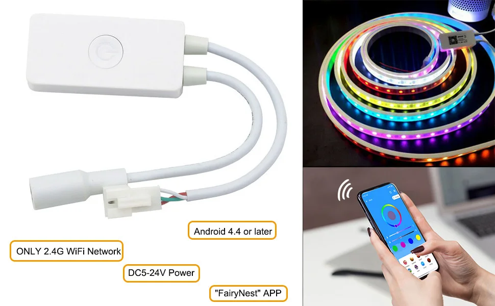 SP501E Alexa Google Home Smart пиксельный светодиодный Wi-Fi SPI контроллер Голосовое управление для WS 2811 2812 2815 SK6812 пикселей полосы DC5-24V