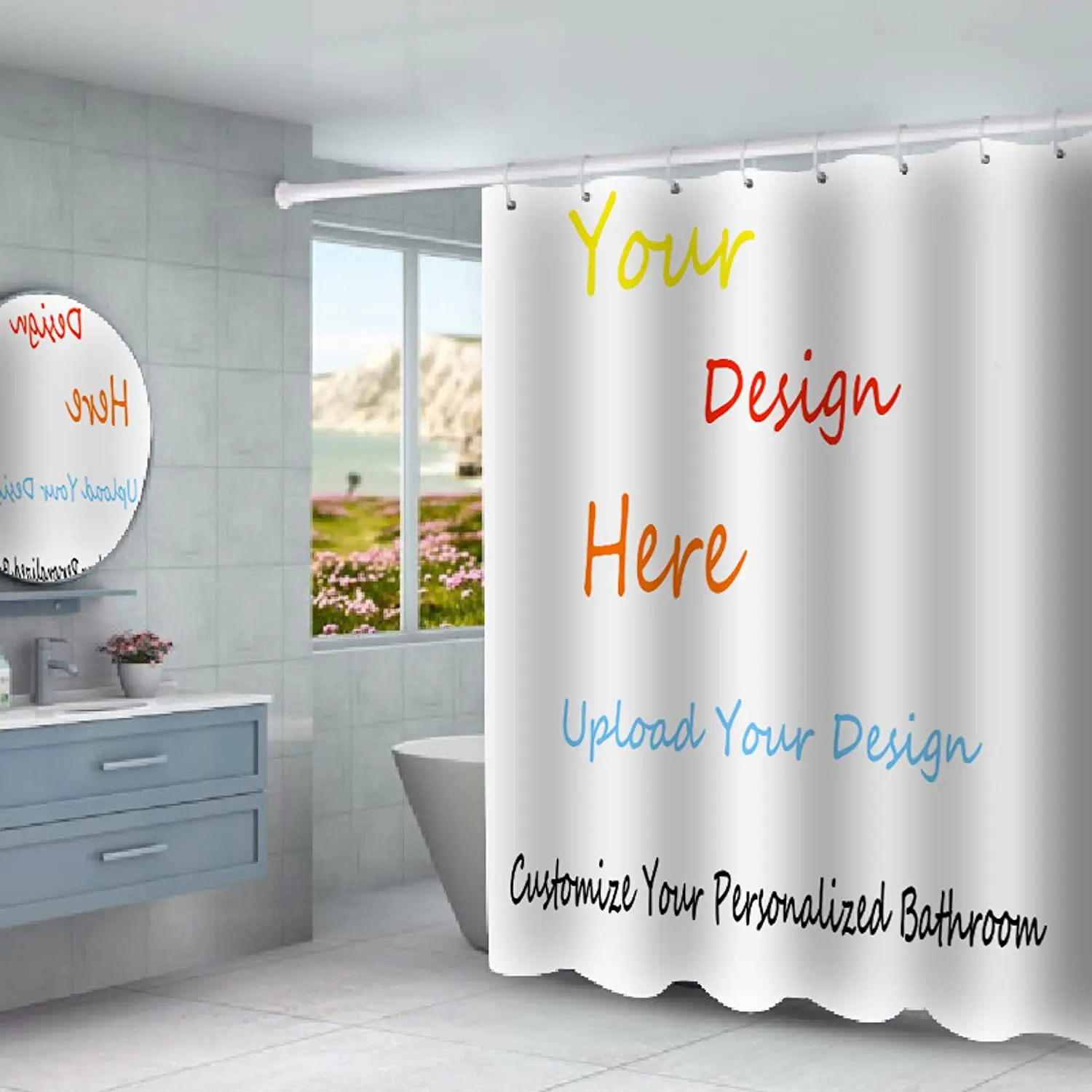 
Black Girl with Yoga I Am Vintage Shower Curtains Set with Bath Rugs and Mats, Toilet Lid Cover and 12 Hooks 