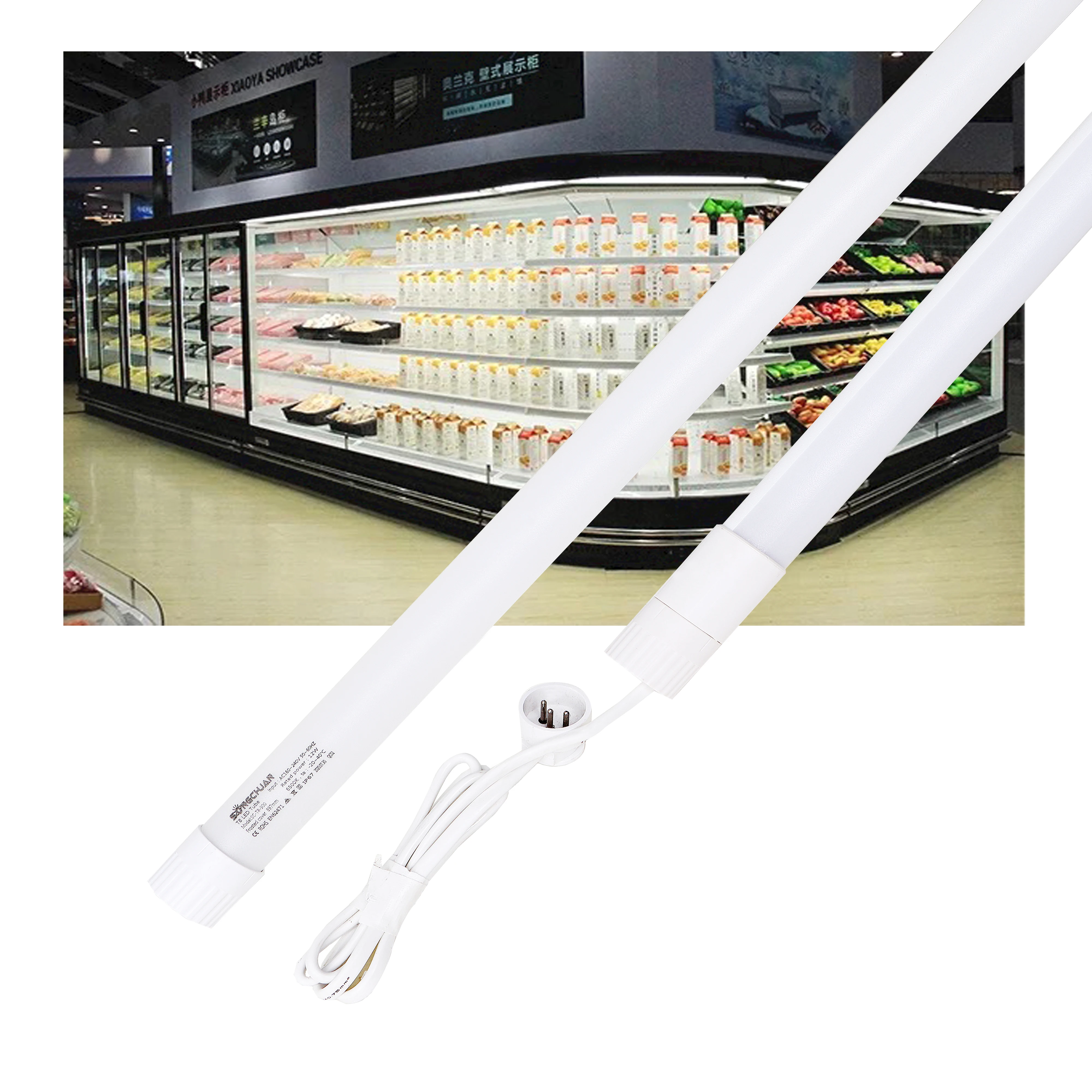 600MM 10W IP65 Waterproof LED Lamp Vertical refrigerator Showcase Cabinet Tube Lamp Freezer Lighting