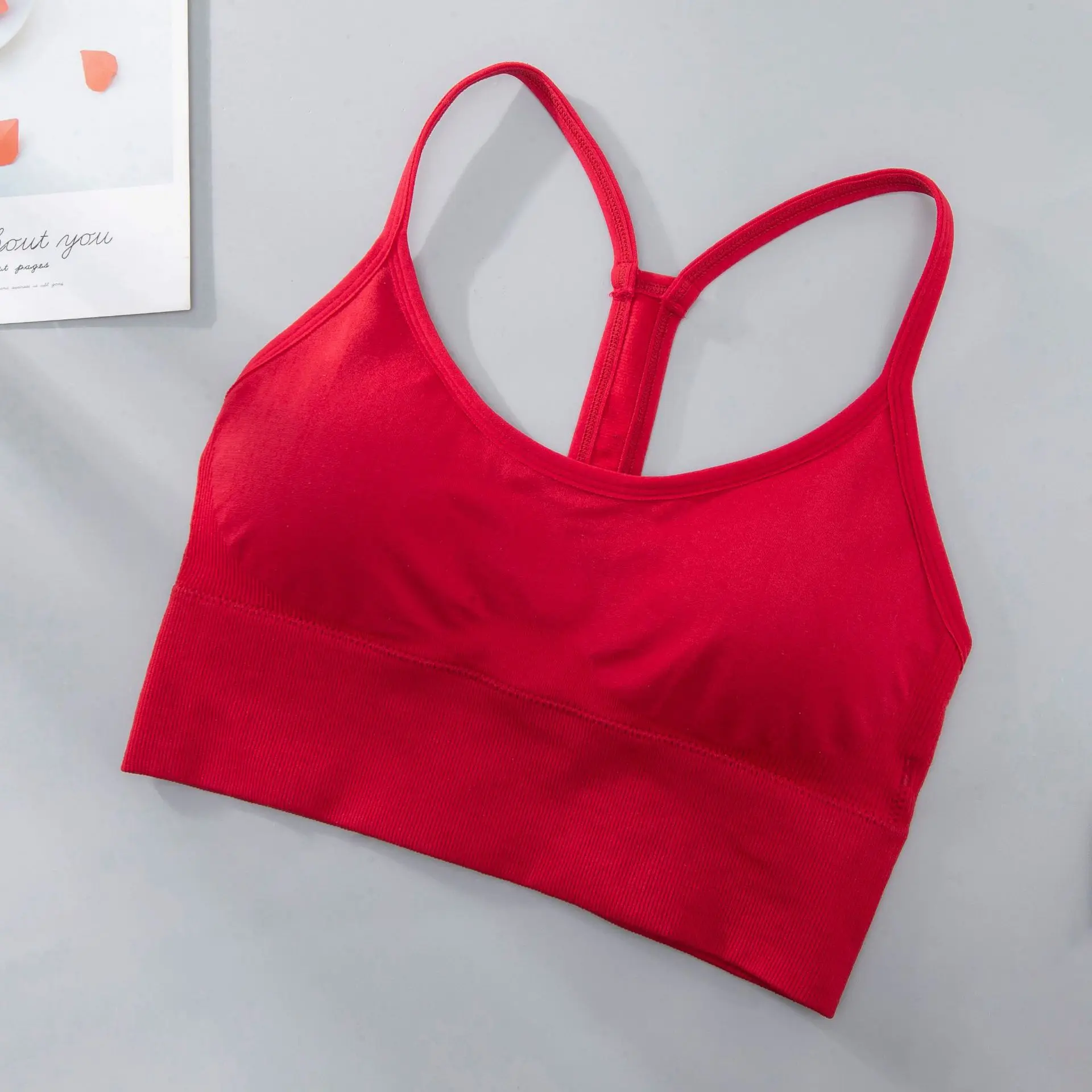 Best Seller High Quality Open Hot Sexy Girl Bra Custom Blank Nude Gym Vest Wireless Sports Bra Fitness Gym Workout Yoga