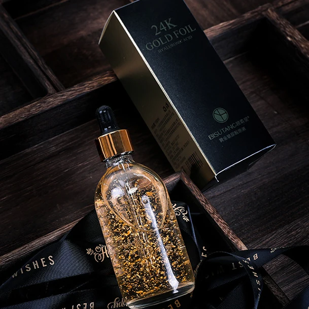 24k  Gold Hyaluronic Acid Hydrating Serum Face Vitamin C Facial Brightening Serum Private Label Organic Facial HA Serum
