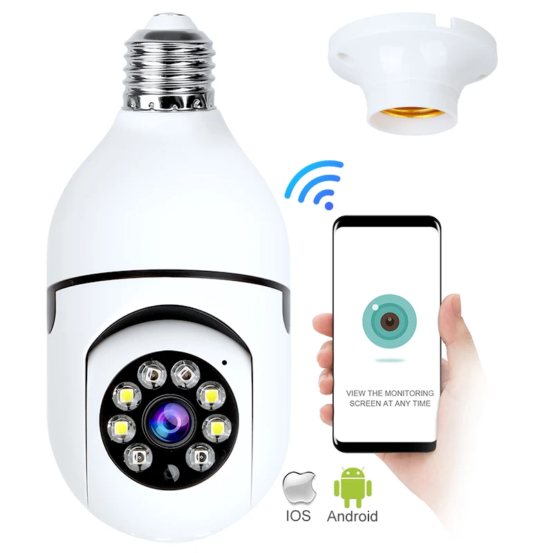 2022 1080P 360 Panoramic Type Wifi Vr Ip  Led Lamp Light Bulb Camera With 4G Sim Card