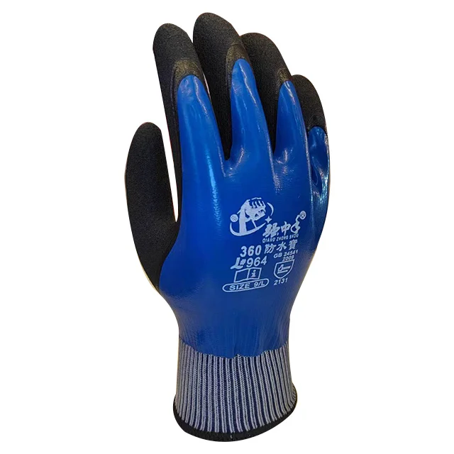 Wear-resistant, thickened, and oil-resistant construction site work gloves with anti slip and waterproof labor protection