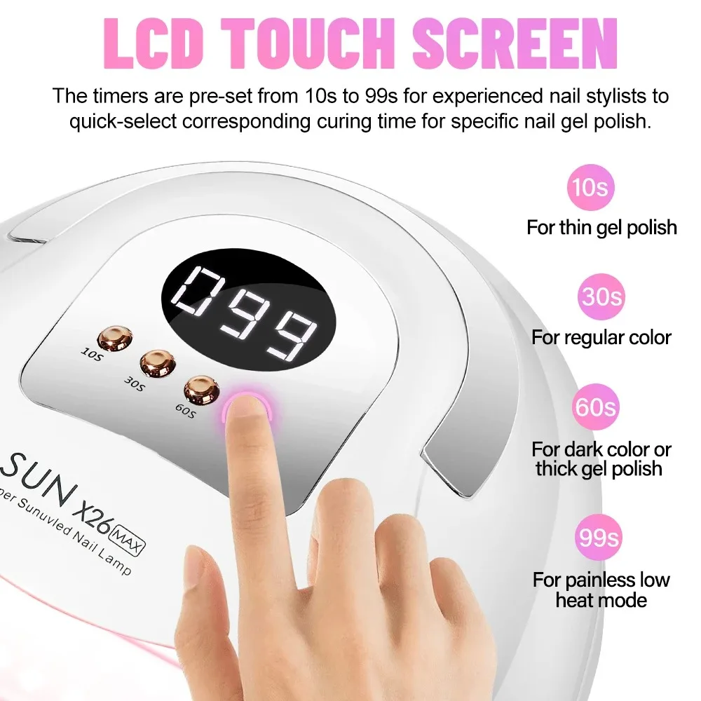 Sun X26 MAX 81 leds Nail Art UV LED Lamp For Nails Professional Manicure Gel Polish Drying Lamps With Timer Auto Sensor