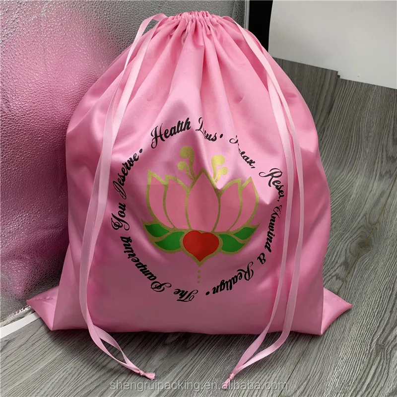 Сверхбольшой розовый атласный мешок на шнурке 45*50 см для парового сиденья Yoni