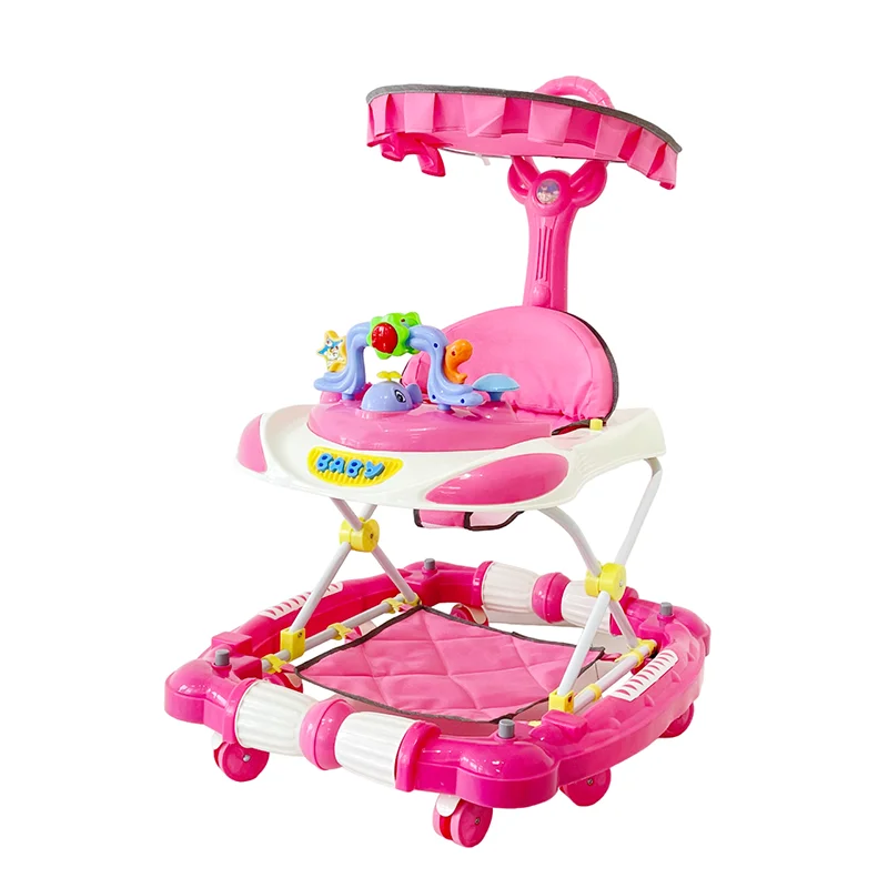 New Outdoor Multi Function Push Handle Baby Learning Walker with Canopy