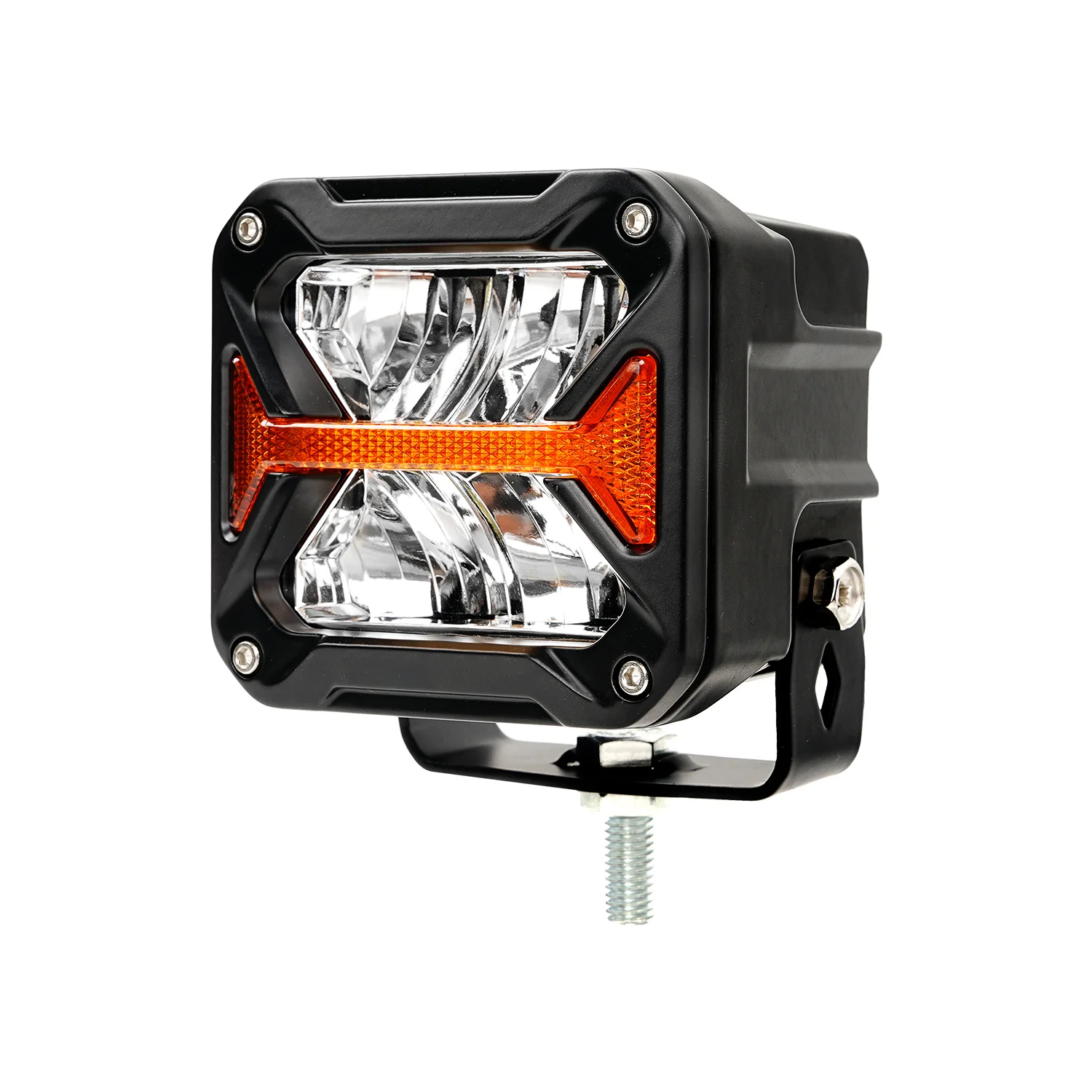 3 Inch Super Bright With Amber DRL LED Flood/Spot Work Driving Headlight For Motorcycle Offroad Truck Pickup ATV UTV 12-80V DC