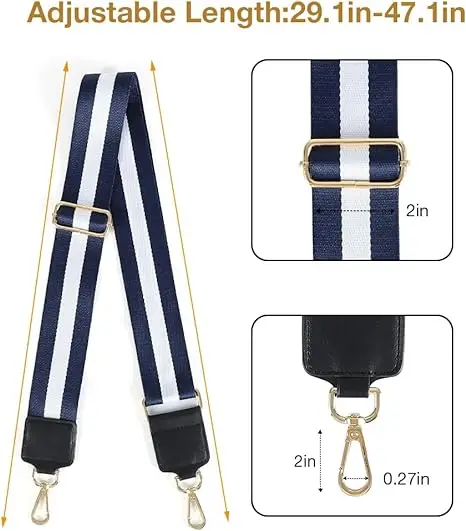 Custom Sublimation Printed Logo Woven Neck Adjustable for Women Handle Handbag Crossbody Polyester Nylon Shoulder Bag Strap