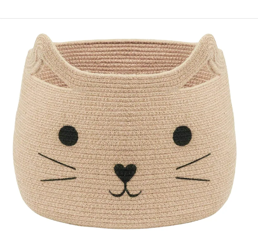 2021 дешевые круглые корзины для хранения из хлопковой веревки, декоративная плетеная корзина для хранения, кастрюля, органайзер, контейнер для детей, оптом