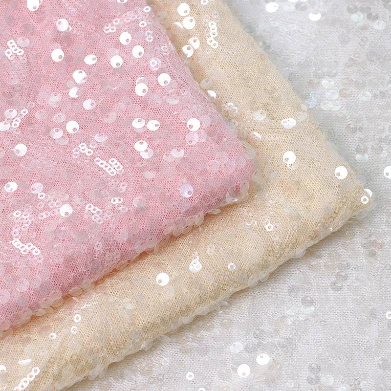 New sequin embroidered lace 3+5mm bridal fabric