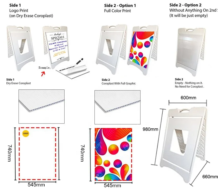 China Hot Sale Good Quality Double Side Advertising Boards Poster Stand Sidewalk A Frame Sign