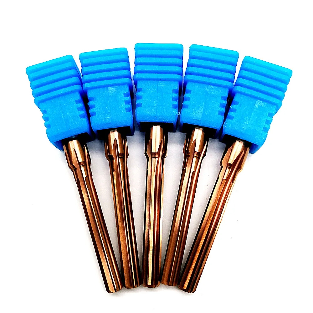 AISHITE 6 канавка с паяным покрытием карбидная камерой развертка спиральная Концевая фреза резак