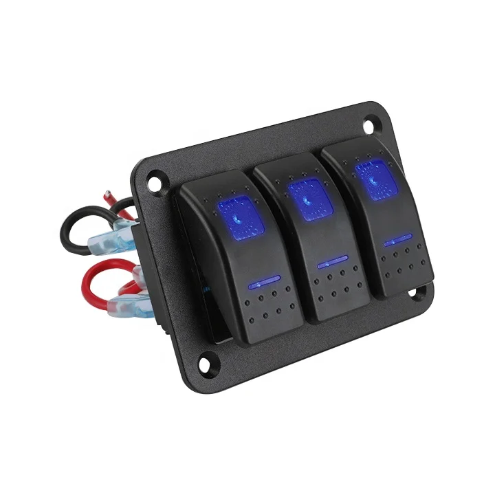 Wintai-Tech universal car off road light rocker switch panel 3 rocker switch control pane wiring 3 prong rocker switch