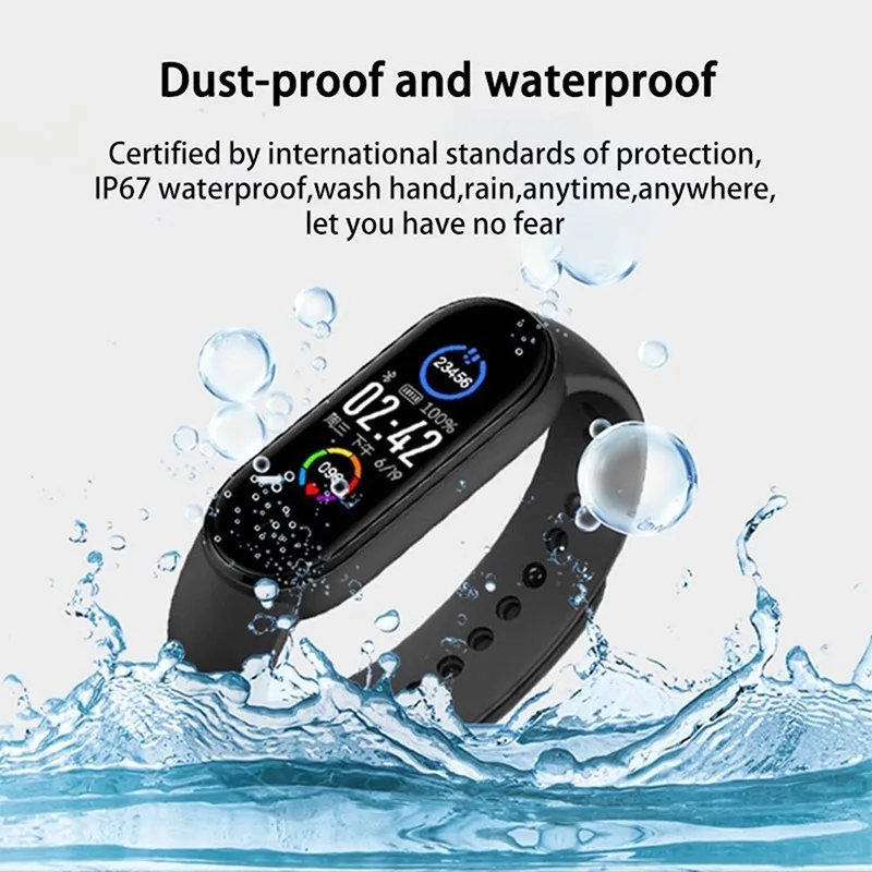 2022 M6 Smart Band Watch Analog Watch Bracelet Wristband Fitness Tracker Blood Pressure Heart Rate BP Monitor Waterproof Watches