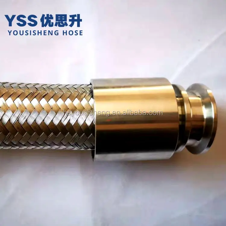 YSS  High temperature PTFE hose, 304 braided with quick connectors 25 mm