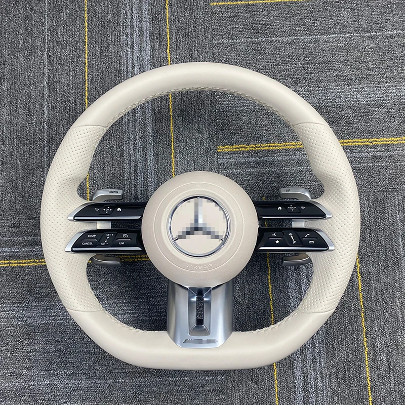 Wood Pattern Leather Steering Wheel Customized For Mercedes Benz Range