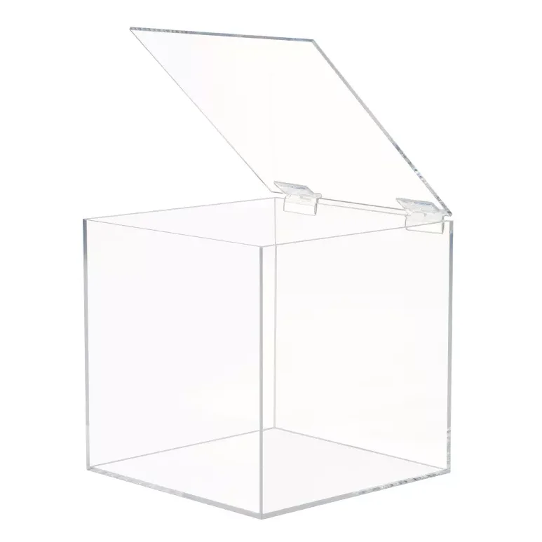 Wholesale Custom Square Acrylic Box Storage Stackable Cubes Transparent Acrylic Display Hinges Box