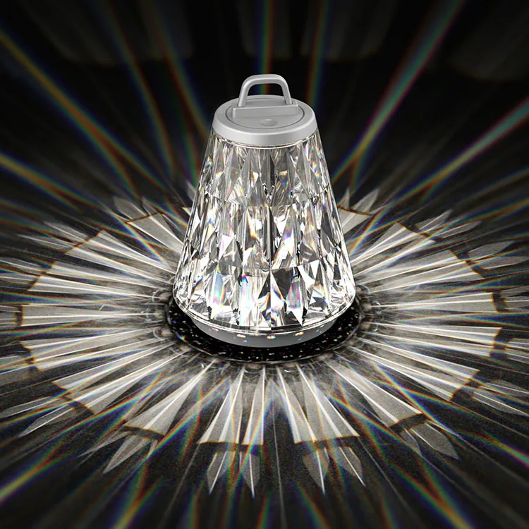 New Product Outdoor Beside Modern Luxury Crystal Wholesale Portable Rechargeable Cordless Design Touch LED Table Lamp Restaurant