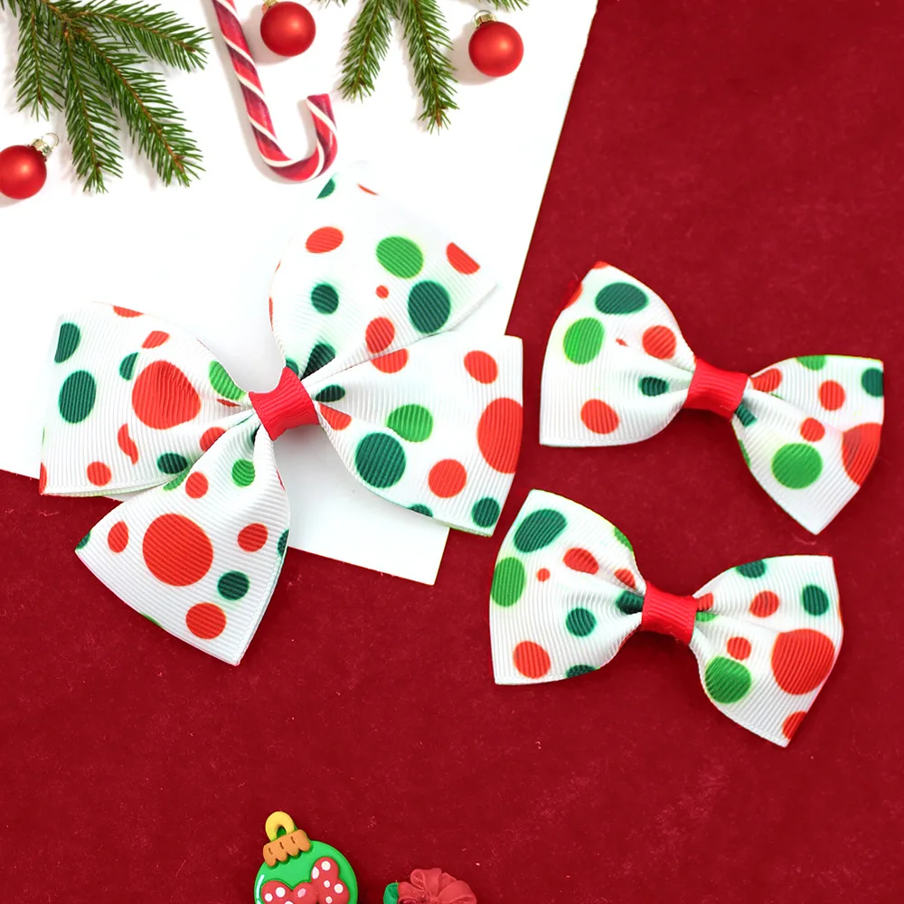 New 3-Piece Set Christmas Holiday Bow Hair Clip Christmas Hot Hair Accessories For Children And Girls