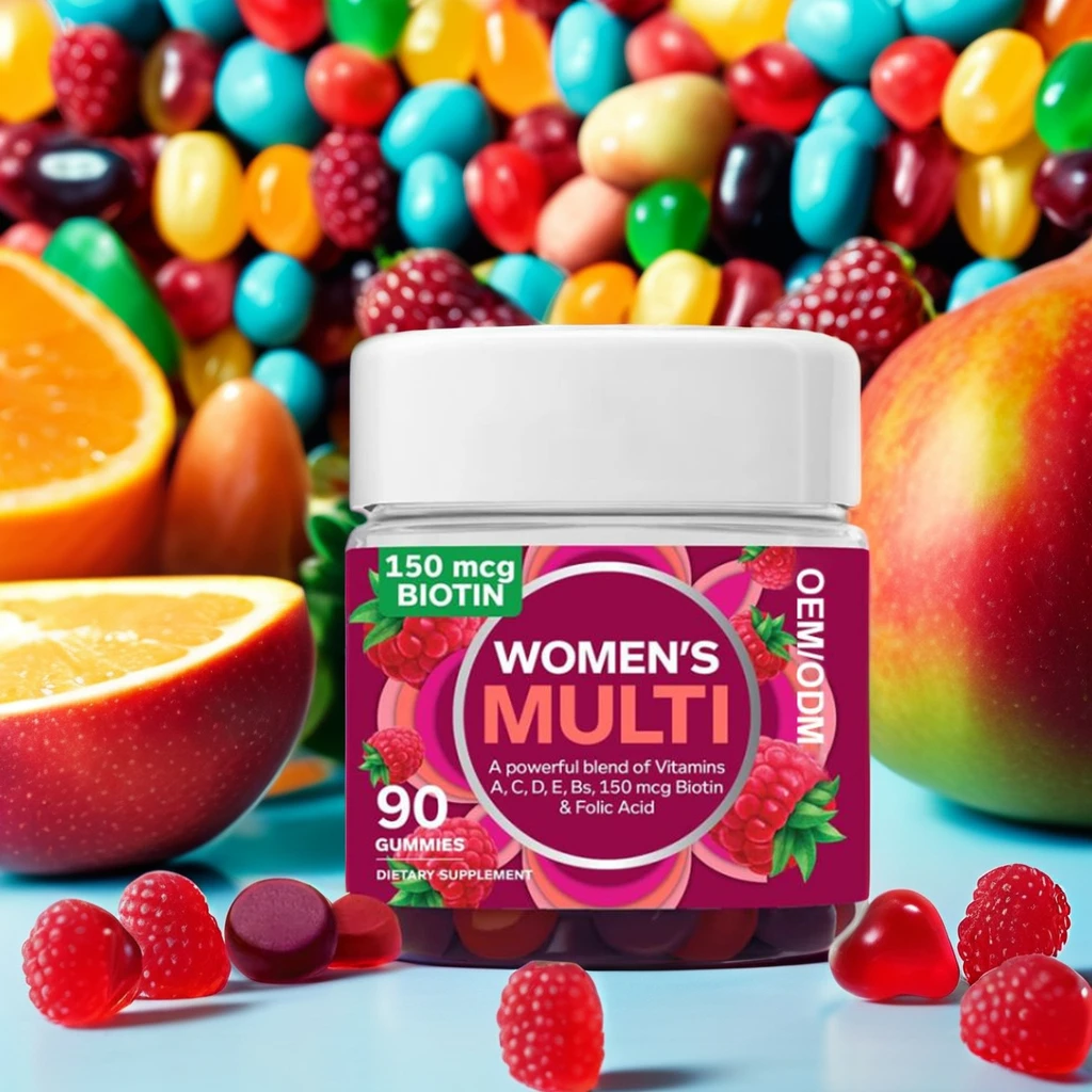 Organic Biotin Zinc And Folic Acid  Multivitamin Bears Vitamin C Hair Growth Gummies For Help Reduce Hairs Loss