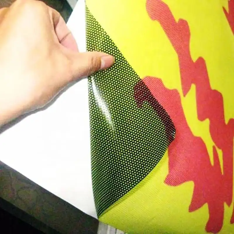 Perforated Vinyl Window Film Covering One Way Vision Sticker Building Window Film Self Adhesive One Way Vision Vinyl Roll