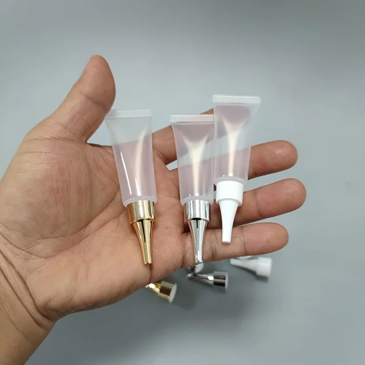 Customized logo10g hot-selling transparent hose PE plastic pipe eye cream packaging pipe trial pack 10ml extruded plastic hose