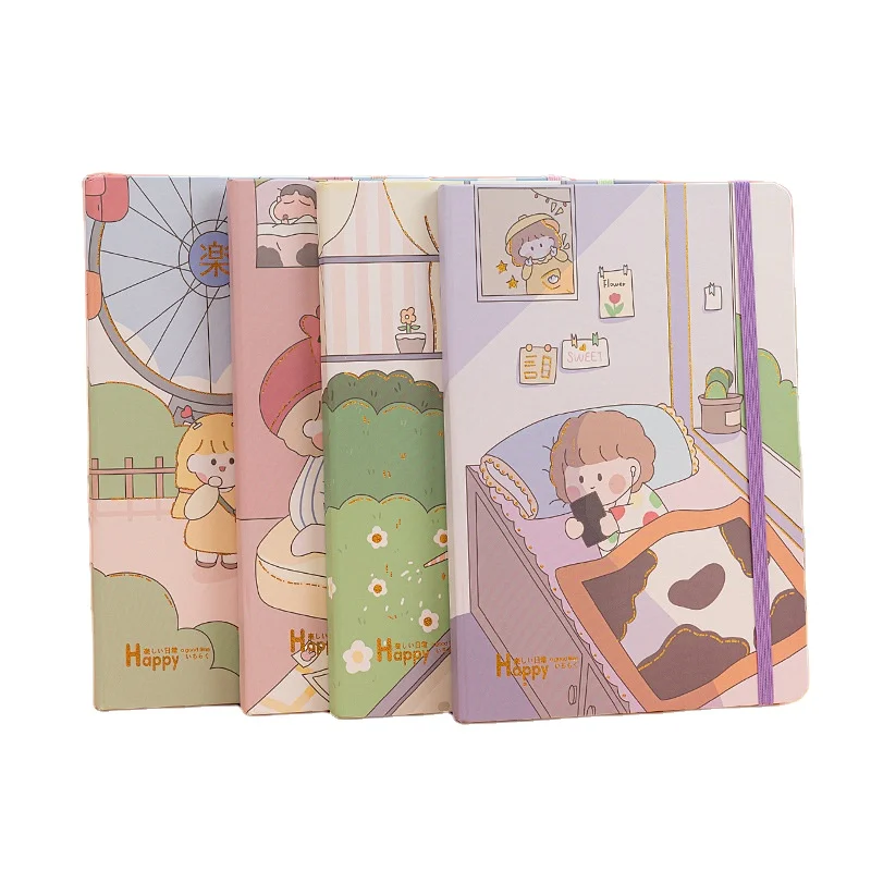 Ready to ship hot sale school notebooks student gift stationery items cute cartoon mini dairy book 2024 notebook