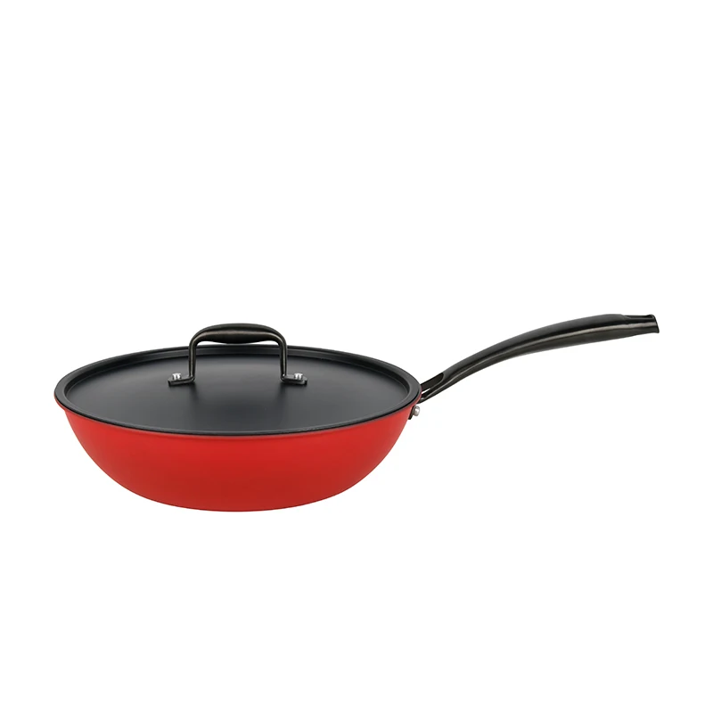 Multi-Functional 28cm Chinese Wok Pan Classic black high temperature resistant paint Non Stick Iron Cooker Wok