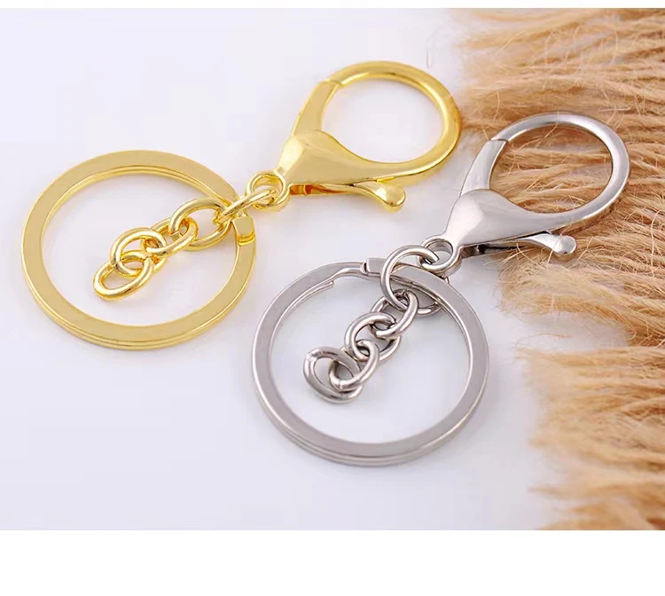 Electroplated gold silver key chain three piece set key chain metal key ring key chain wholesale key ring chain wholesale