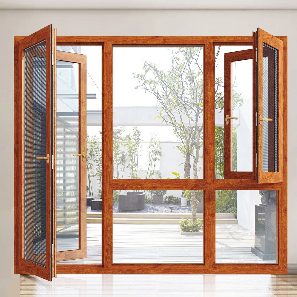 Наружные алюминиевые навесные двери патио/створчатые наружные глазурованные передние