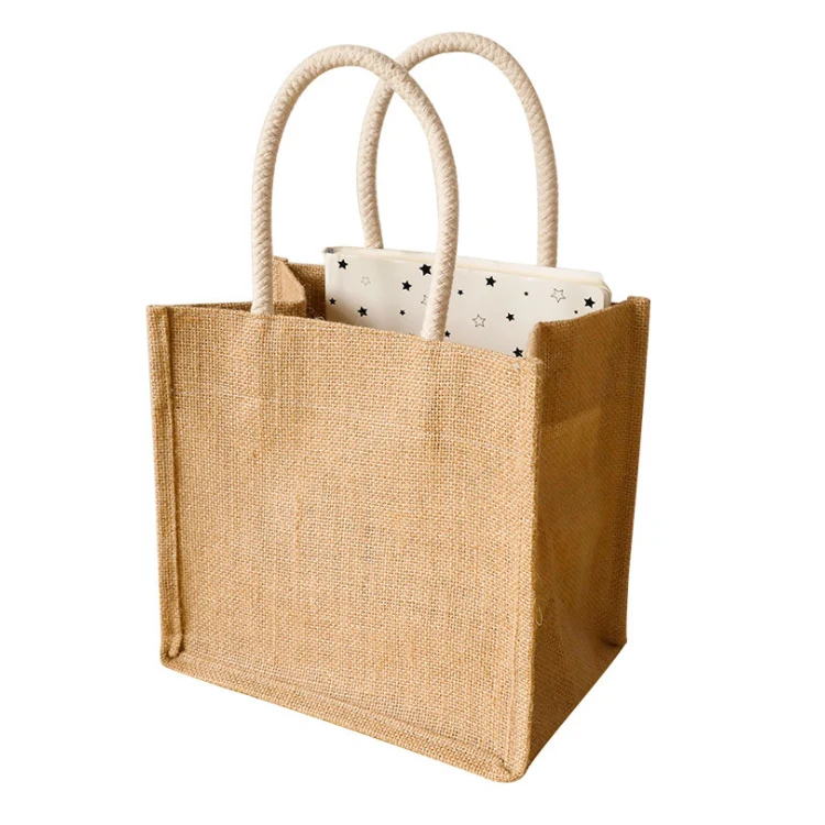 Perfectbio custom wholesale natural black beach laminated canvas used shopping button jute tote bag with printed logo