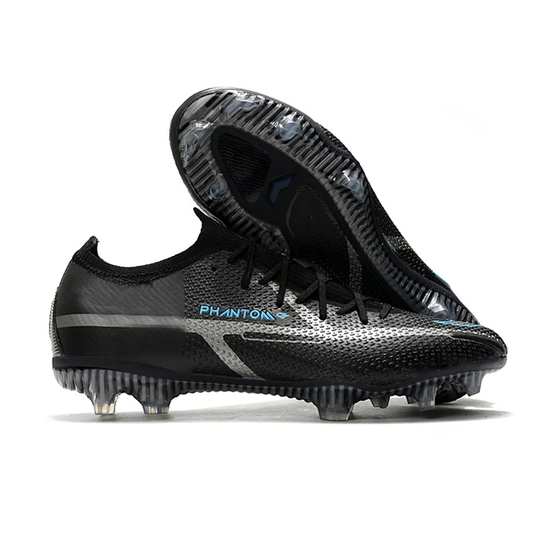 Fashion high quality rubber nylon knitting breathable football shoes football soccer boots shoe AG MG football  shoe