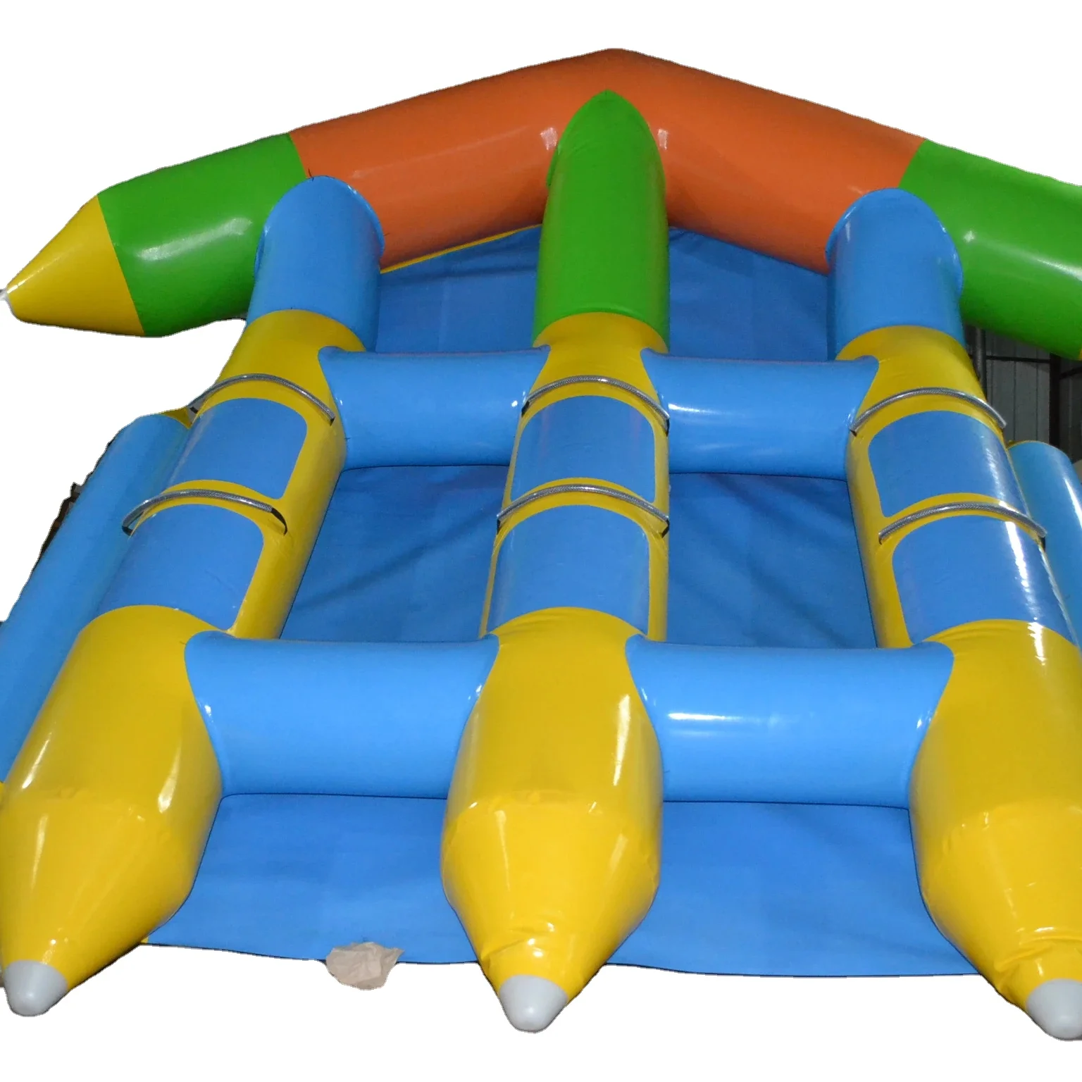 Factory wholesale 3~6 persons inflatable banana boat inflatable banana tube towable floating boat for summer water game