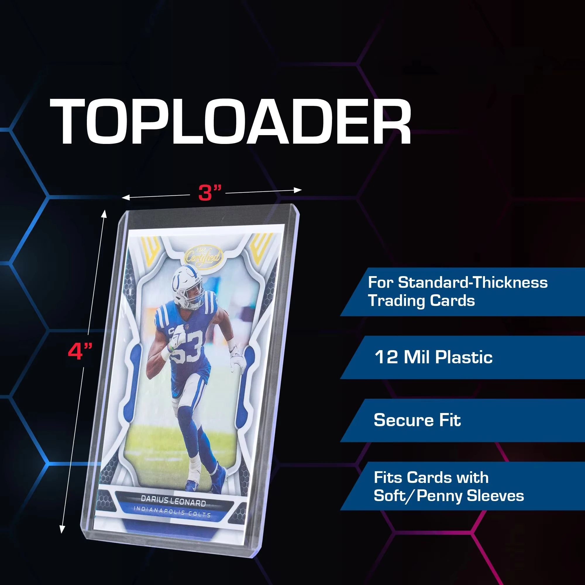 35PT 3 X 4 Top Loader Card Holder for Baseball, Football, Basketball, Hockey, Single Sports MTG Pokemon Trading Cards Top Loads
